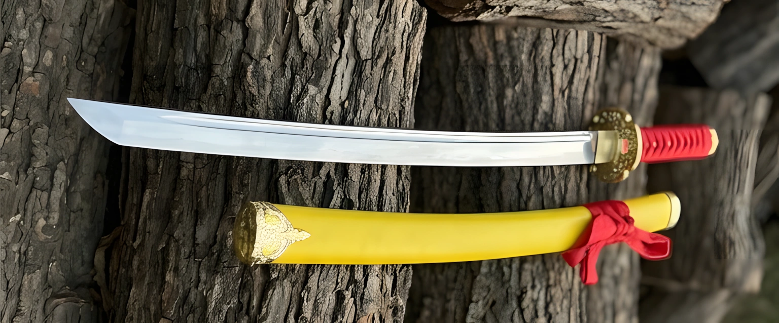 Precision Yellow Katana Blade with Premium Saya