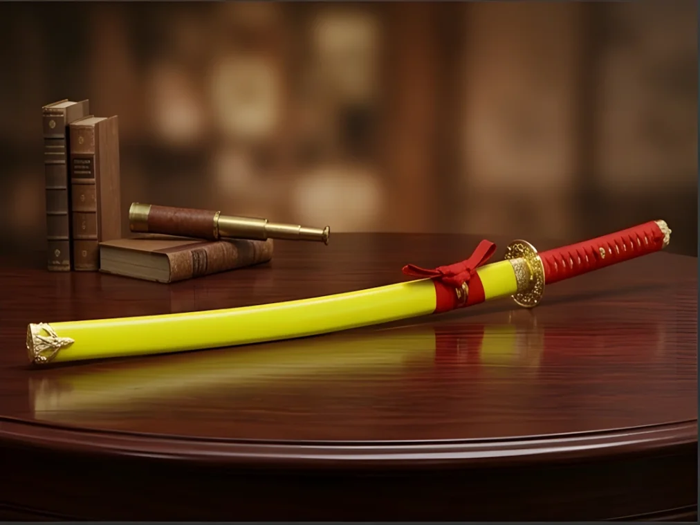 Precision Yellow Katana Blade with Premium Saya