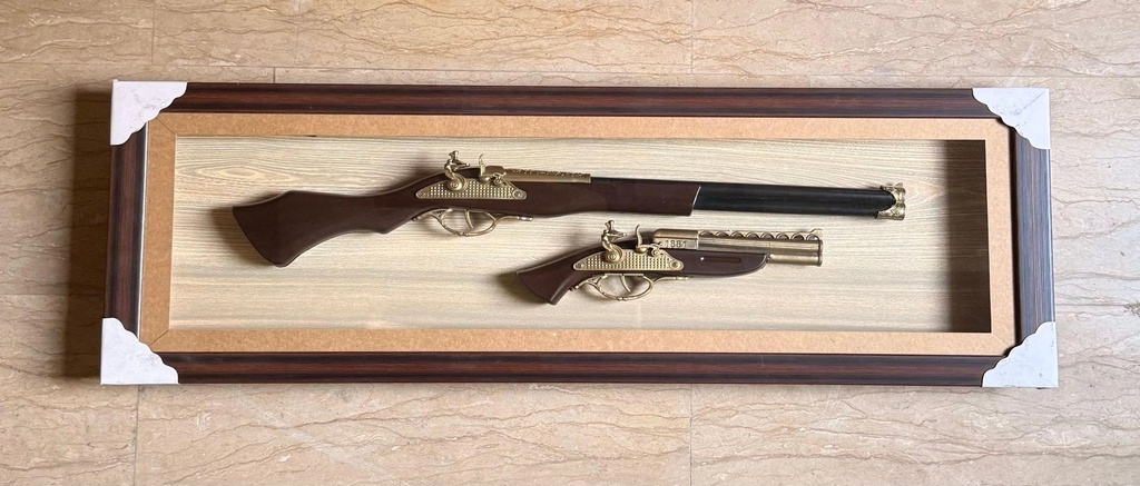 Classic Vintage Multi Guns In Wooden Frame