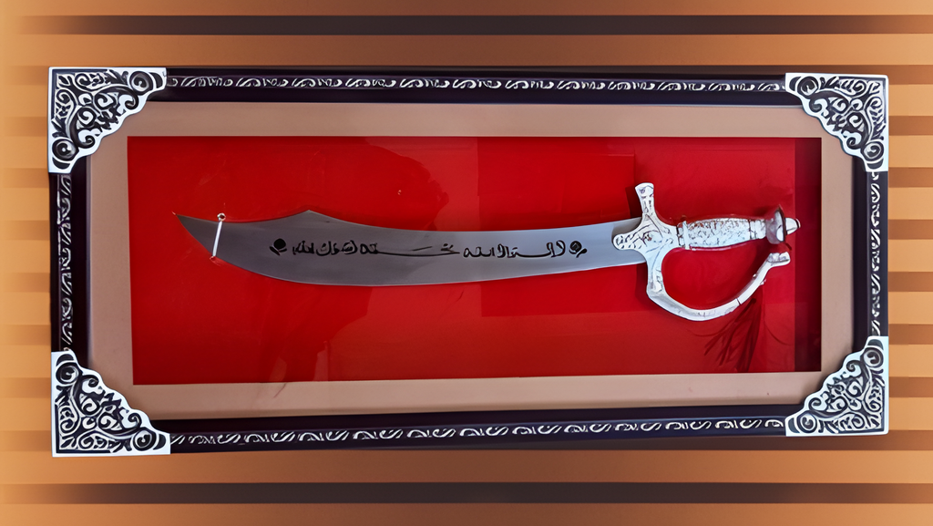 Decorative Arabic Script Sword Wall Display