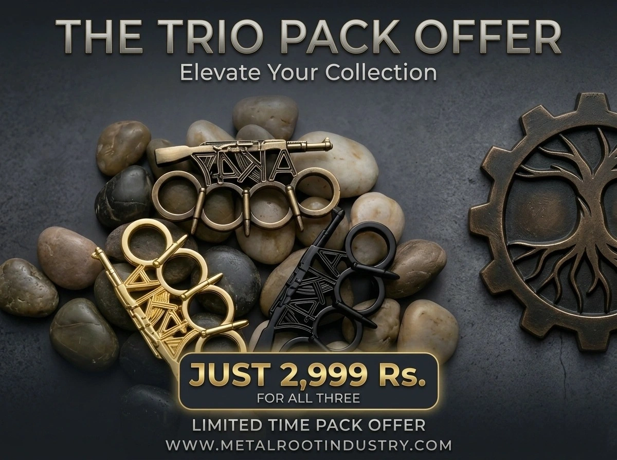 AK47 Style Brass Knuckle Duster –  Pack of  3