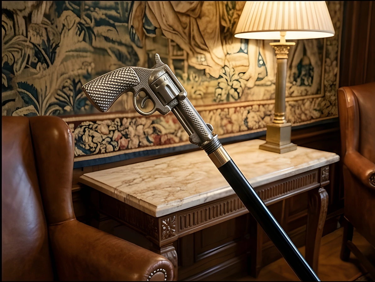 Vintage Gun Handle Sword Cane